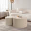 Table basse ronde en bois de style olive à piédestal robuste fabriquée à la main pour le salon