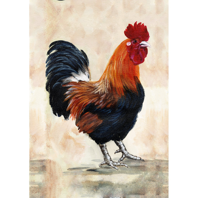 Reproduction d’art sur toile tendue, "Rooster Rooster", H 18 po x l 12 po