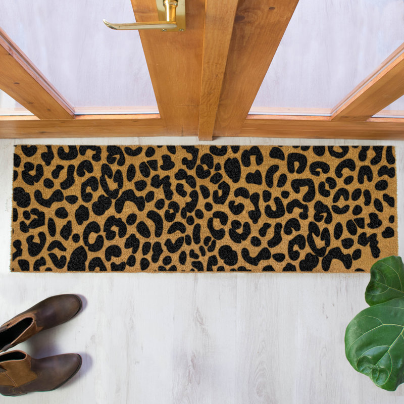 Aviana Non-Slip Indoor Doormat, Yellow/Black, Rectangle 120 x 40cm