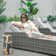 Griffing 29.53" Long Reclining Outdoor Chaise Lounge Set with Cushions and Table