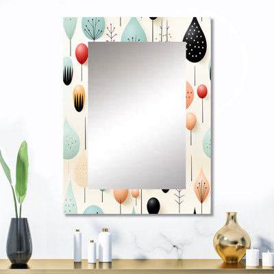 Pastel Scandinavian Geometric Shapes - Geometric  Large Wall Mirror, Modern Unique Mirror, Printed Metal Art