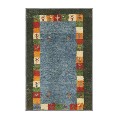 Tapis gris clair/vert clair contemporain