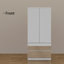 Armoire à miroir blanche avec 2 tiroirs