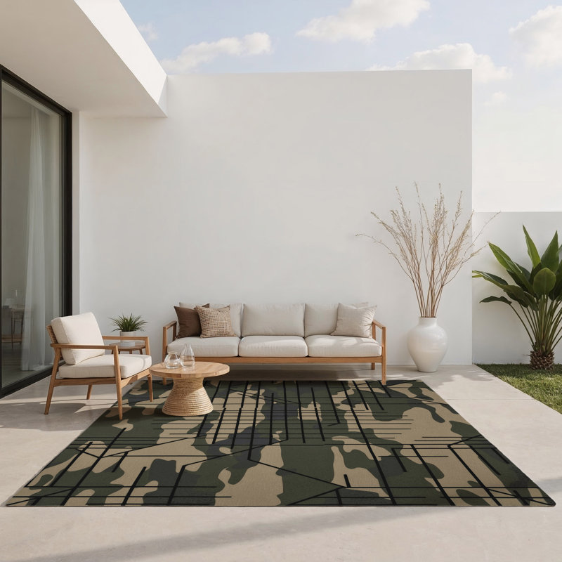 Apex Gridlock Indoor And Outdoor Area Rug, Rectangle 1'6" x 2'6"
