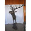 Statue en bronze de renne réaliste et incroyablement détaillée, taille: 75 po x 50 po x H 85 po