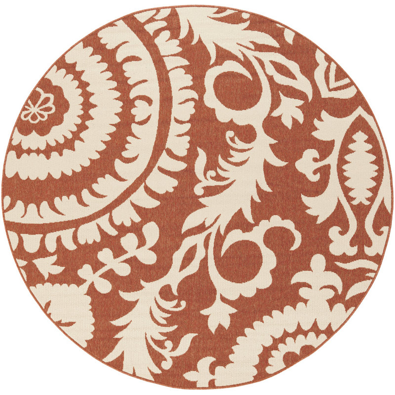 Amato Floral Indoor / Outdoor Rug, Round 5'3"