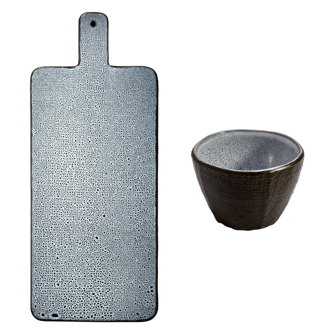 Lava 2 Piece Cheese Platter and Condiment Server Set