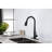 Matte Black Pull Down Kitchen Faucet, Single Handle, Stainless Steel, Modern Look, Easy Installation Sink Faucet With Out , Copper-, Design, Setup-528536185