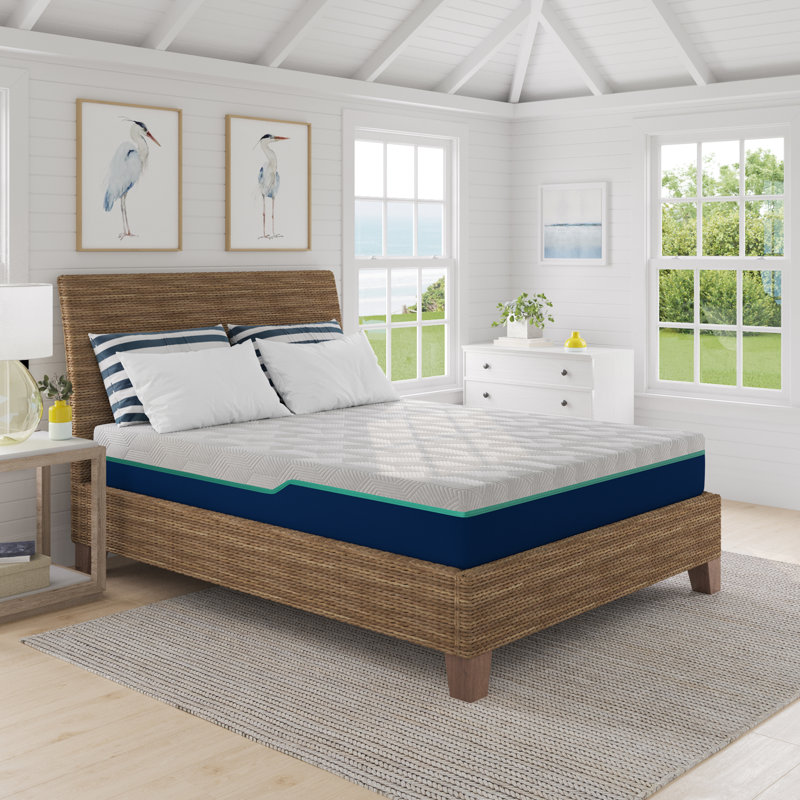 Matelas hybride Nautica: couche de mousse de latex confortable avec base à ressorts enveloppés, Lit double, 12"
