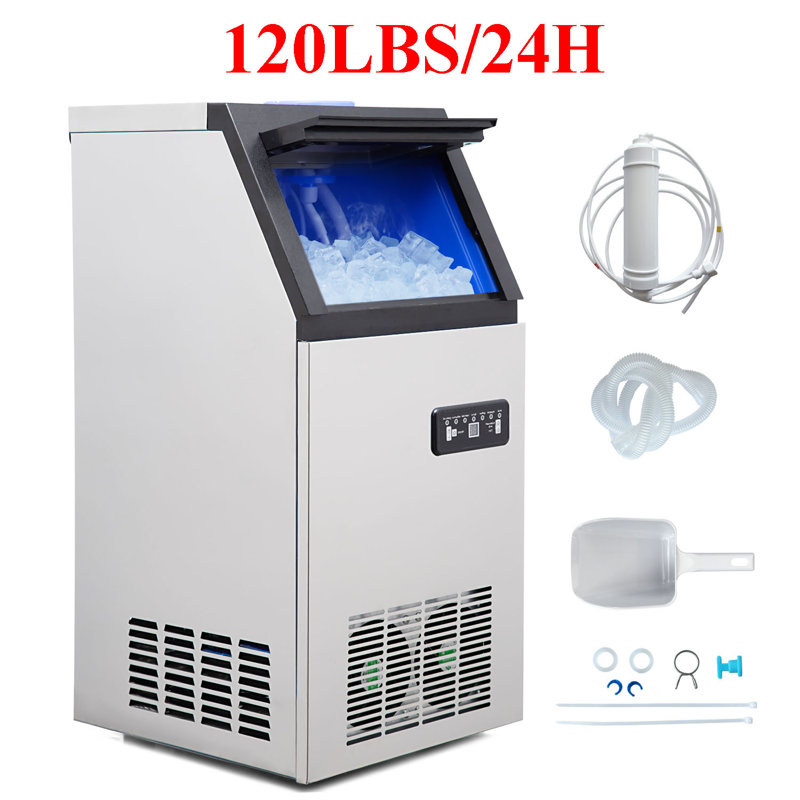 BASAT 120 lb. Daily Production Cube Ice Freestanding Ice Maker
