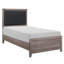 Mobilier de chambre à coucher de style industriel avec tête de lit tapissier BrownishFinish-638155843