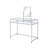 Jolien Glass Rectangular Vanity Set with Stool and Mirror in Chrome