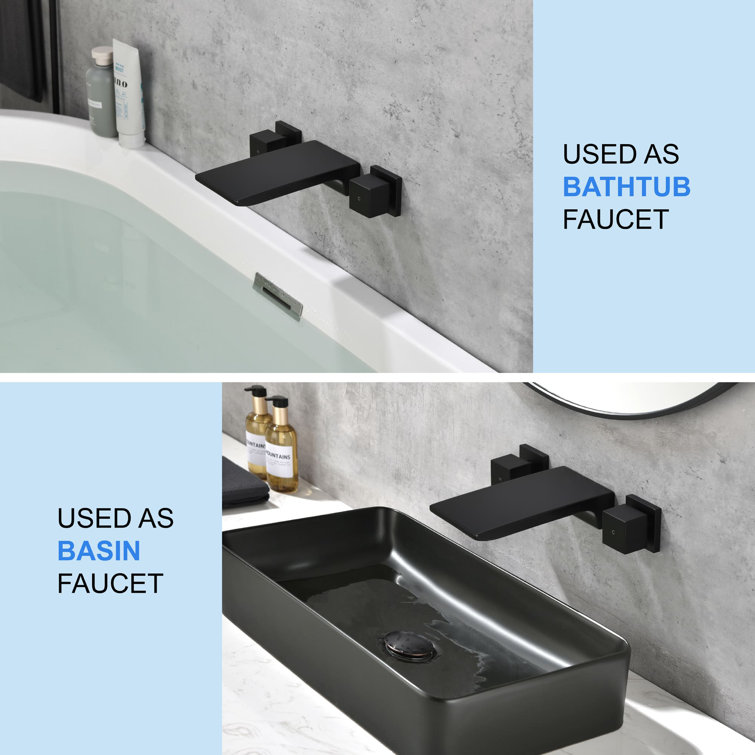 Imdorf Industrial Style Bathtub Filler Faucet Wall Mounted with Hand Shower  Solid Brass