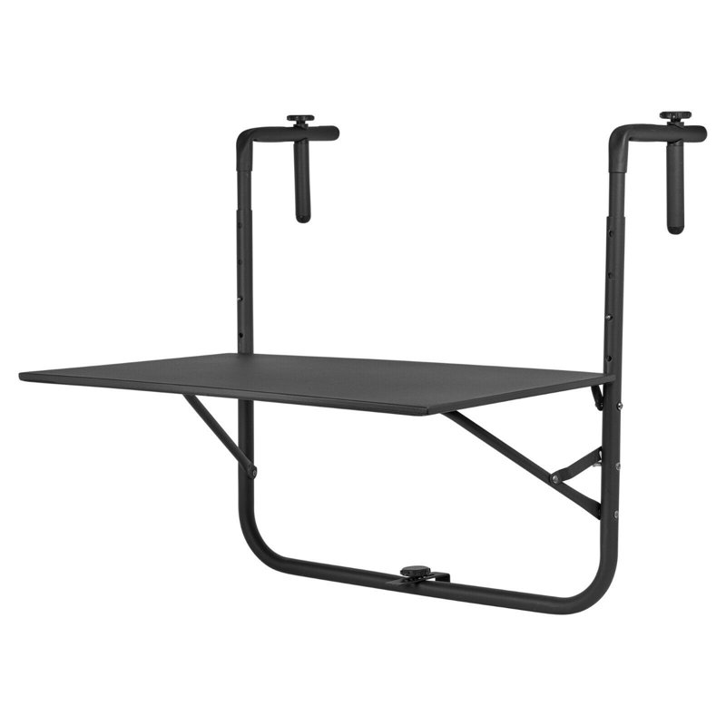 Swinson Square Metal Folding Outdoor Balcony Table , 60cm cm W 60cm cm D, Black