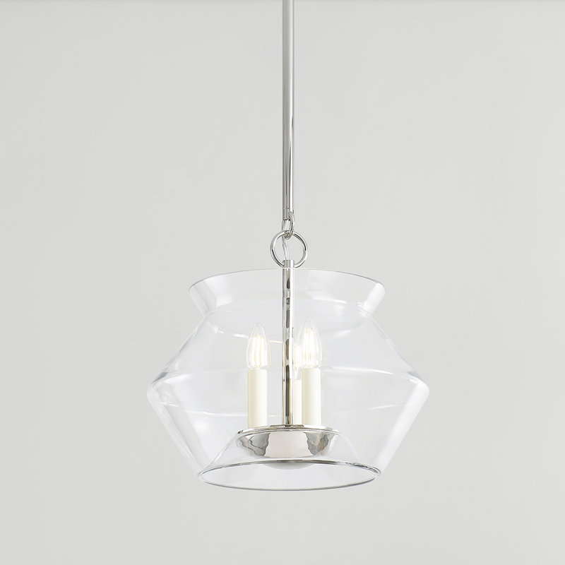 Edmonton 3 Light Lantern, 14" H x 15" W x 15" D, Polished Nickel