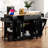 Fluted Kitchen Island with Trash Can Storage Cabinet, Power Outlet, Internal Storage Rack, Rolling Kitchen Islands on 5 Wheels with 3 Drawer, 3 Open Side Racks for 10 Gallon Garbage Bin-1362318341