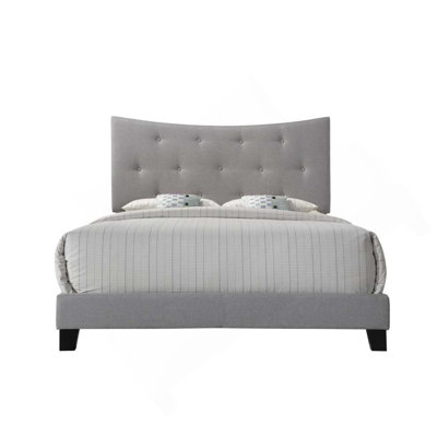 Grand lit en tissu gris Venacha