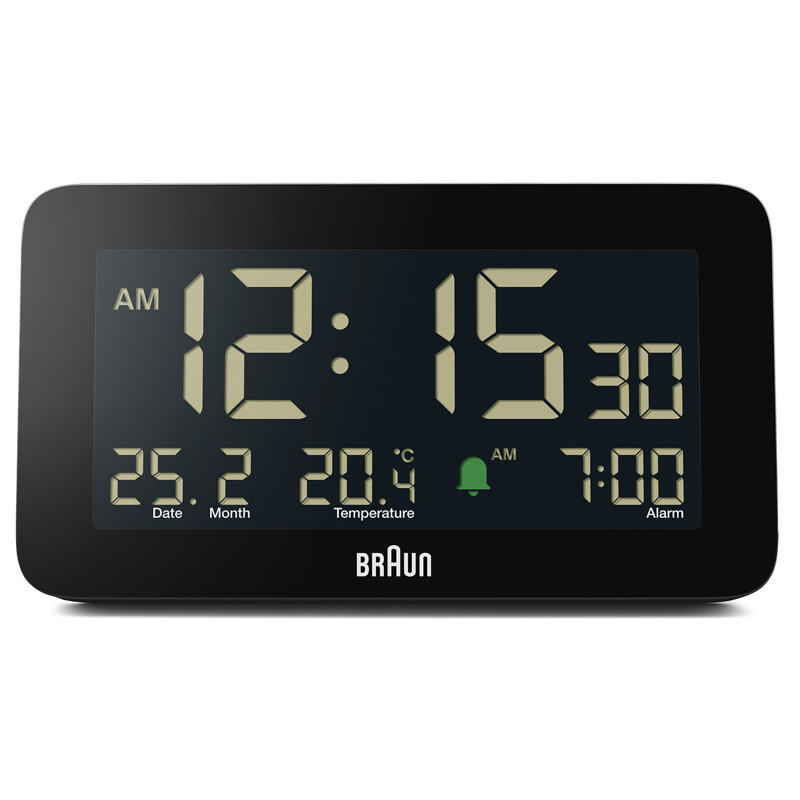 Tabletop Clock with Alarm, Black