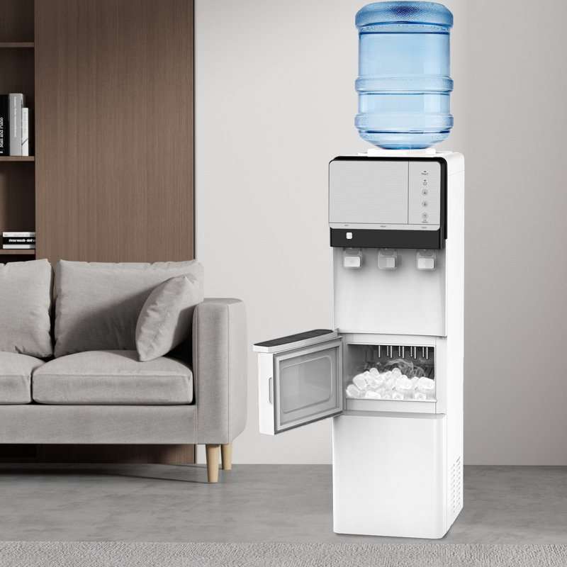 White 3-in-1 Water Dispenser with Ice Maker for 5 Gallon Bottles