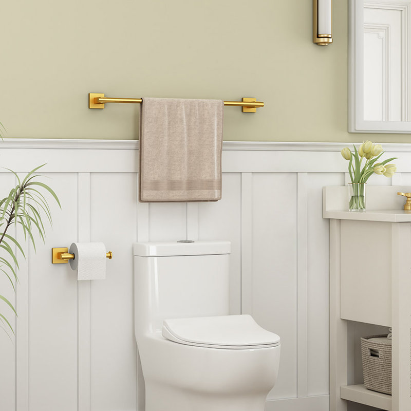 23.5'' Wall Mounted Towel Bar, Brushed Gold