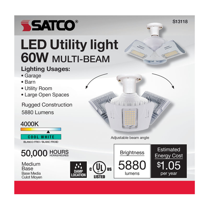 60 Watt White LED Bulb