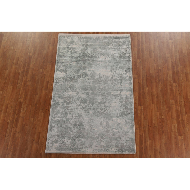 1 tapis oriental abstrait en soie noué à la main