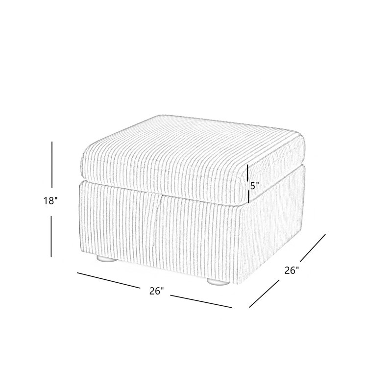 Square Storage Ottoman For Sofa Set