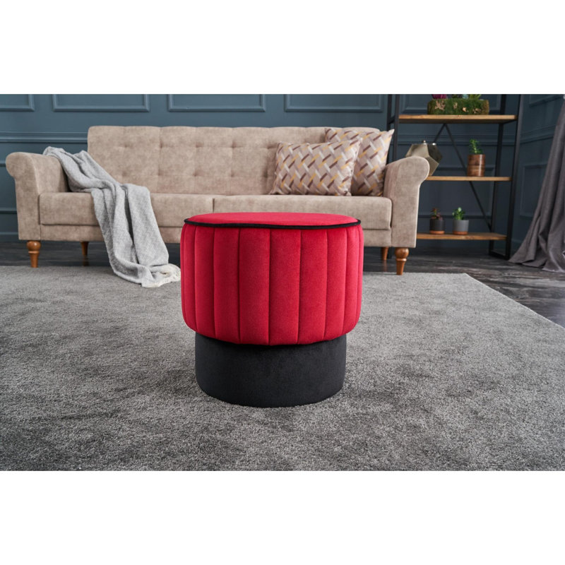 Pouf, Rouge / noir
