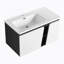 Meuble-lavabo mural flottant 36 po avec lavabo en céramique et porte d'armoire à fermeture en douceur 36 po-797112852