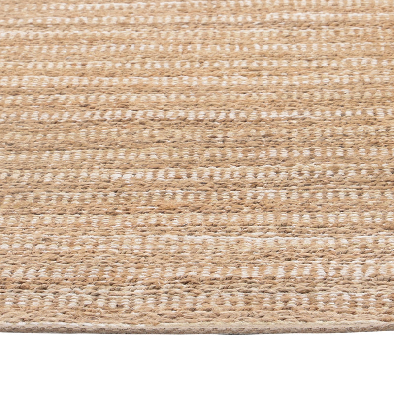 Modern Farmhouse Handmade Natural Fiber Jute Indoor Area Rug with Cotton Backing, Rectangle 7'9" x 9'9", Ivory/Tan/Cream