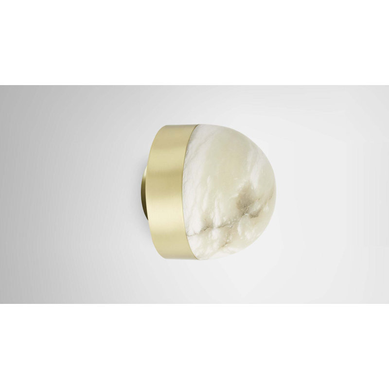 Lucid Flush Mounted Sconce, Satin Brass