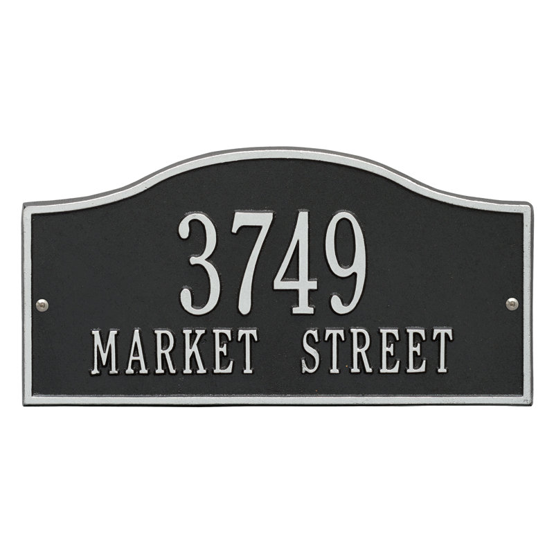 Plaque d'adresse personnalisée, Oui, Noir et argenté