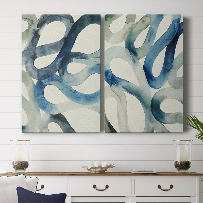 Eau et sable I - Toile tendue avec châssis de qualité supérieure - Prêt à accrocher, 18" H x 12" W