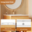Ensemble de meuble-lavabo sur pied 20 po avec lavabo en céramique, ensemble de meuble-lavabo simple autoportant avec porte à fermeture douce, tablette réglable, style maison de campagne, bois naturel.