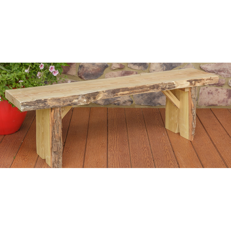 Banc de jardin en bois à bord vif Bruggeman, Brut, H 17 po x l 55 po x P 12 po