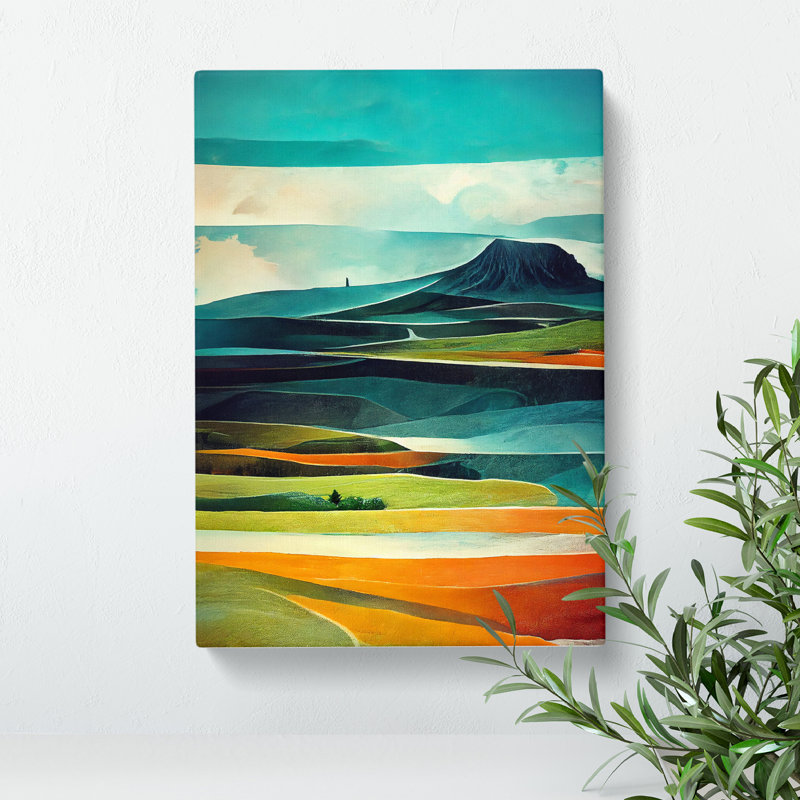 Meadow Landscape Abstract No.5 - Wrapped Canvas, 50cm H x 35cm W x 3cm D