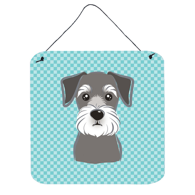 "damier schnauzer" par denny knight, impression sur plaque, H 6 po x l 6 po x P 0,02 po