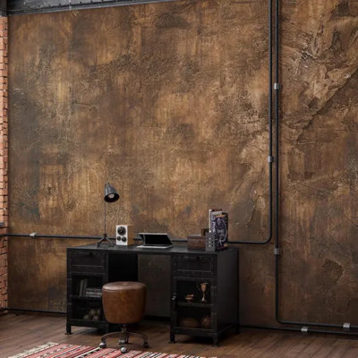 Rustic Brown Concrete Wall Mural