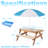 3-in-1 Kids Outdoor Wooden Picnic Table With Umbrella, Convertible Sand & Wate, Gray ASTM-467513416