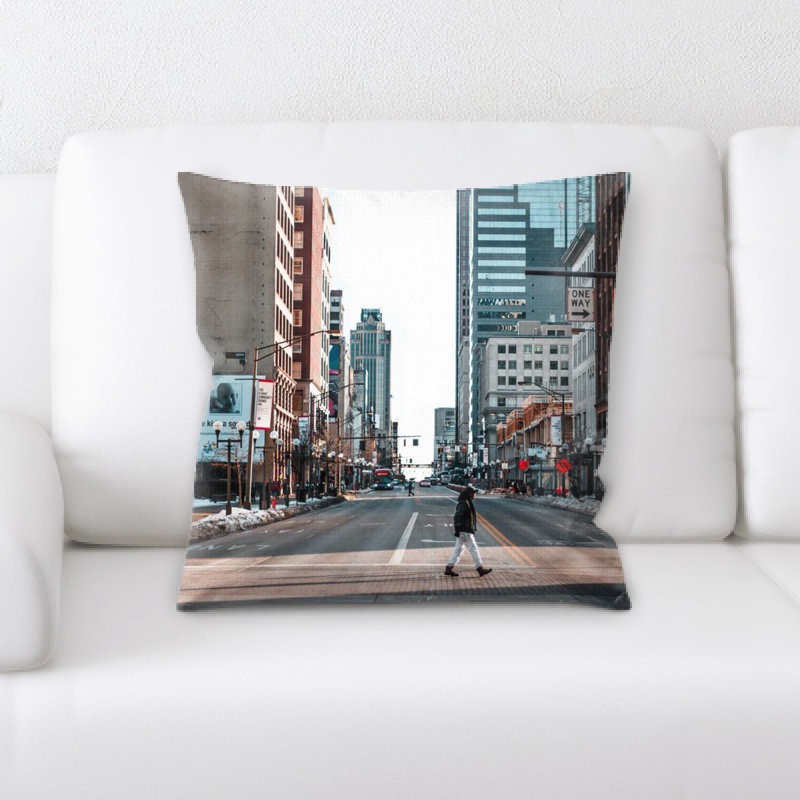 Street Life Microsuede Reversible Throw Pillow
