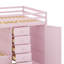 Lit superposé double pleine grandeur avec 7 tiroirs et garde-robe, lit superposé moderne avec grands tiroirs sous le lit-337470086