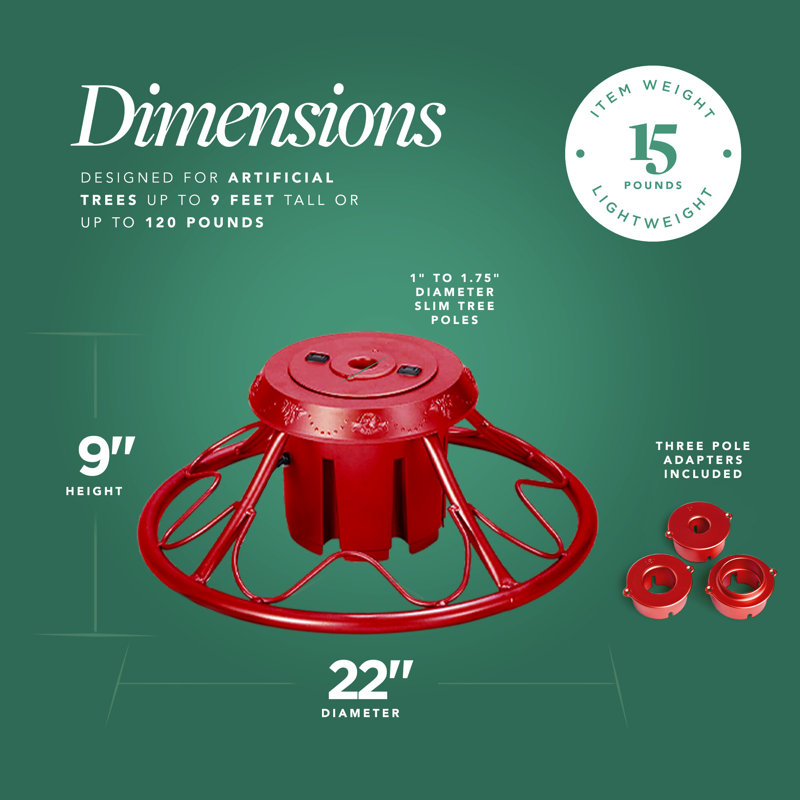 The Holiday Aisle® Rotating Tree Stand Base with Cascade Quick Set 5-Ft Pre-Lit Tree