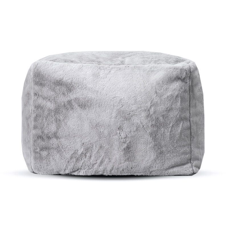 Pouf carré en fausse fourrure de lapin Pielle - gris, Gris
