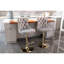 Assise réglable moderne en velours gris rembourré de 2 places, avec dossier pour la maison et l'îlot de cuisine-307542331-307542466