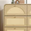 Commode de rangement à 9 tiroirs en rotin pour commode de chambre à coucher ou d'entrée-129392409