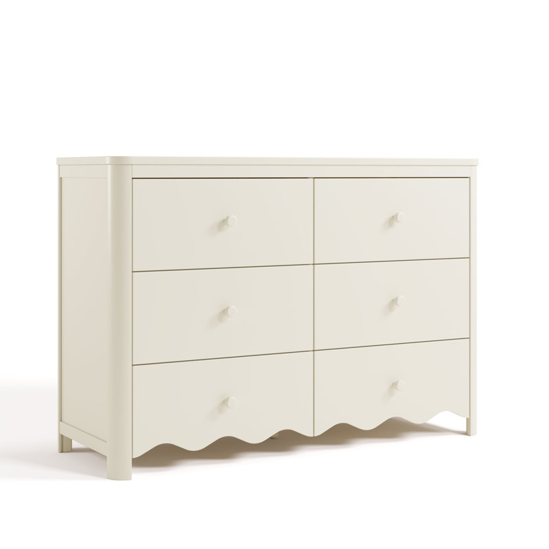 Casablanca 6-Drawer Double Dresser, Frosted Oat