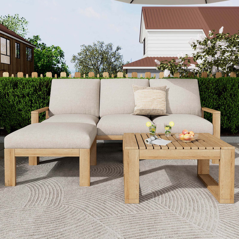 Ensemble de canapé modulaire d'extérieur 3 pièces