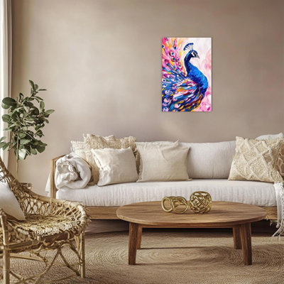 Décoration murale paon non encadrée 12 po x 18 po