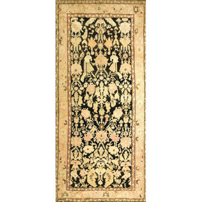 Brown Late 19th Century Tribal Antique Caucasian Karabagh Long and Narrow Gallery Carpet