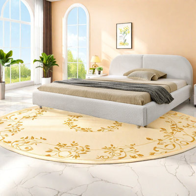 Grands lits modernes, cadre rembourré en MDF, décor de chambre minimaliste